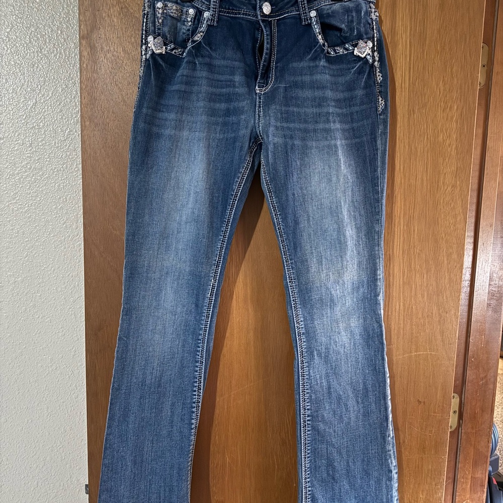 Grace Women's Boot Cut Jeans in Classic Blue